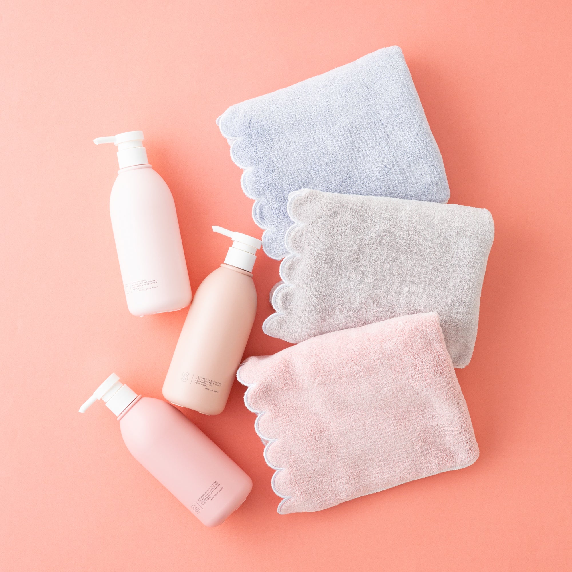 Microfiber Face Towel Scallop Gray