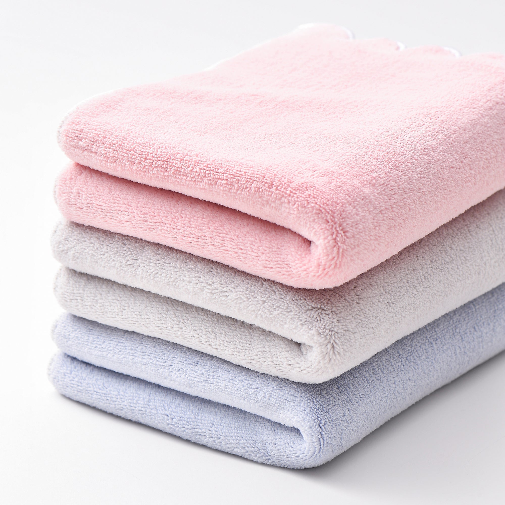 Microfiber Face Towel Scallop Gray