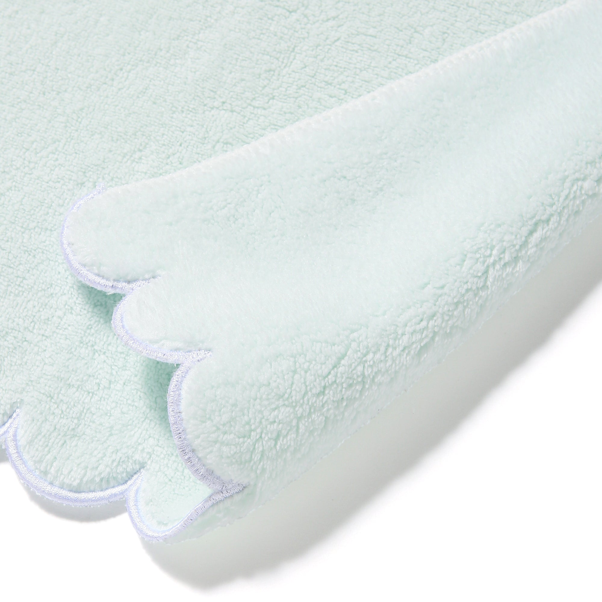 Microfiber Face Towel Scallop Green