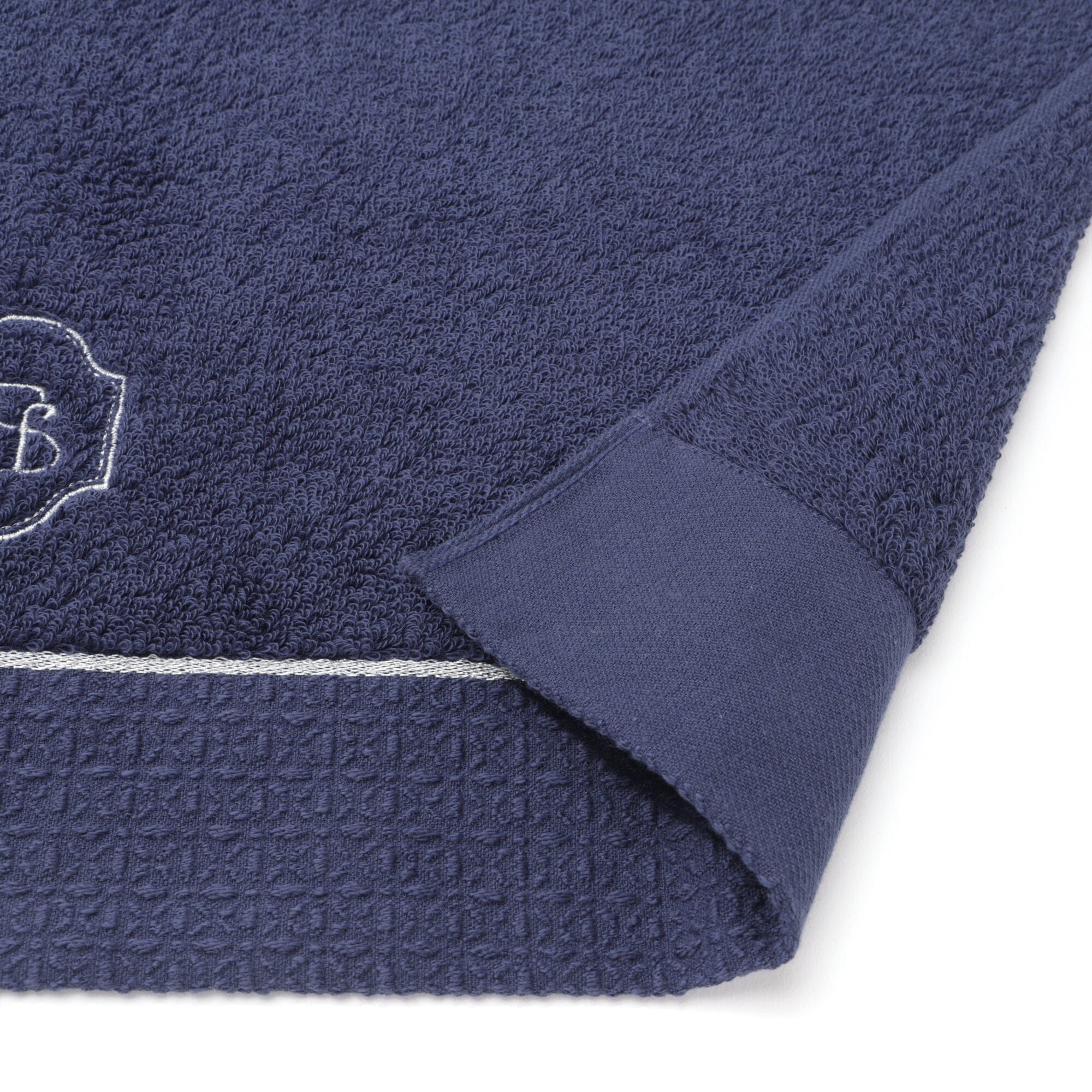 Embroidery Bath Towel   Navy